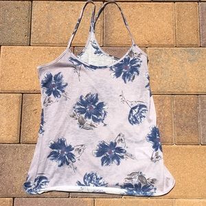 Flower-printed tank top.